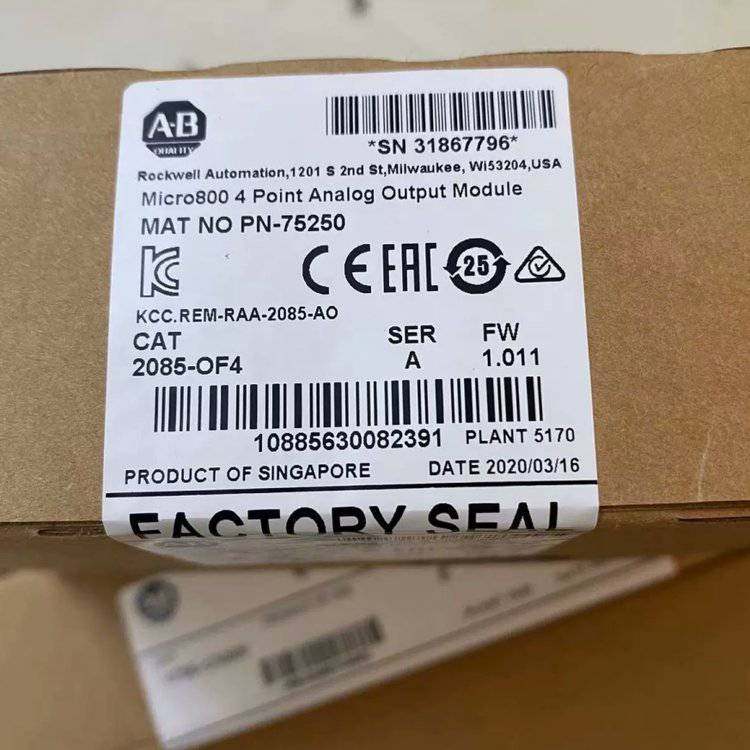 现货2085-OF4 Micro 850模拟输出4-Pt电流/电压美国模块 2085OF4