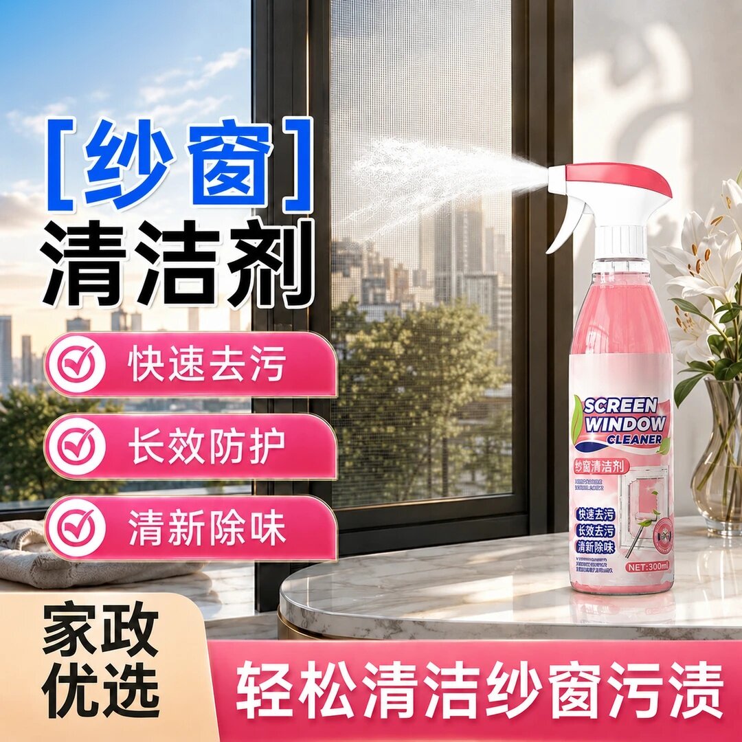 依木蓝纱窗清洁剂快速去污长效防护清新除味轻松清洁污渍免拆洗