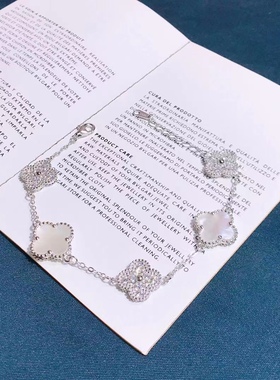 幸运草四叶草手链银曜银饰纯银