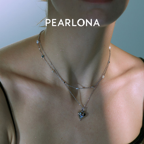 PEARLONA爱心叠戴满天星珍珠项链