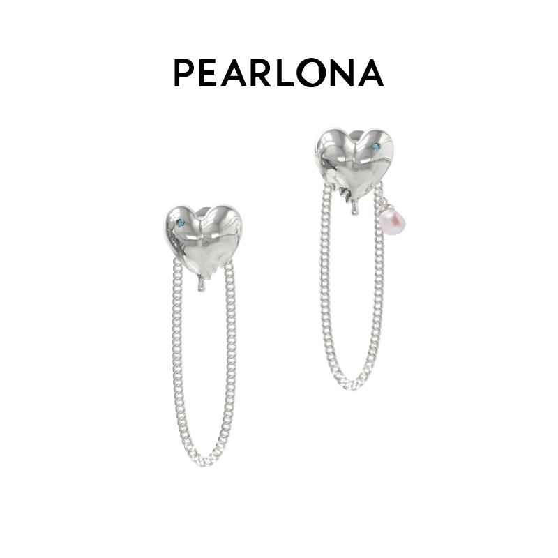 链条耳钉PEARLONA珍珠巴洛克女