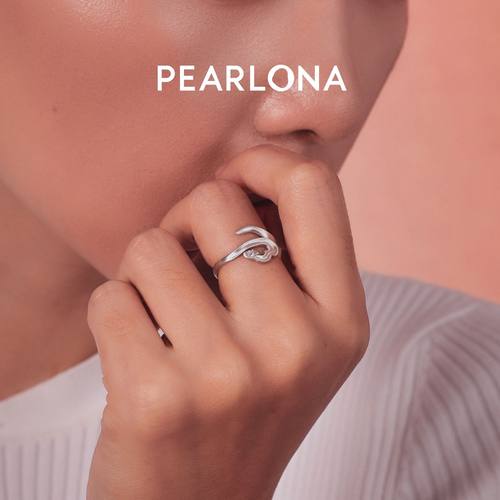 PEARLONA磐石云松-祥云莫桑石银开口戒银饰戒指S925银新中式女
