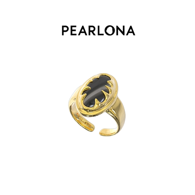 PEARLONA危险花园马贝大溪地黑海水贝开口戒指原创芦展翔胡夏同款