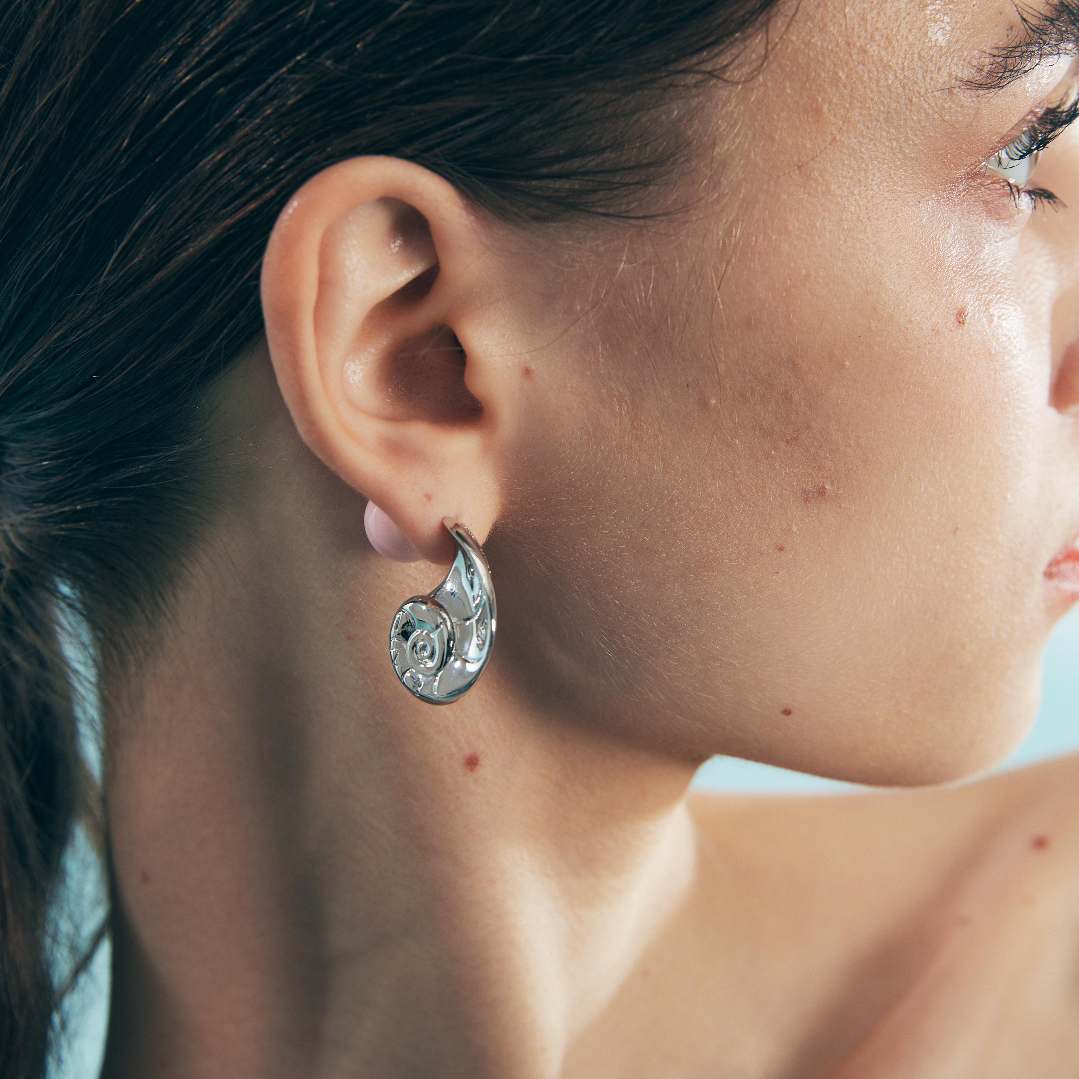 PEARLONA螺旋耳环前后戴耳钉