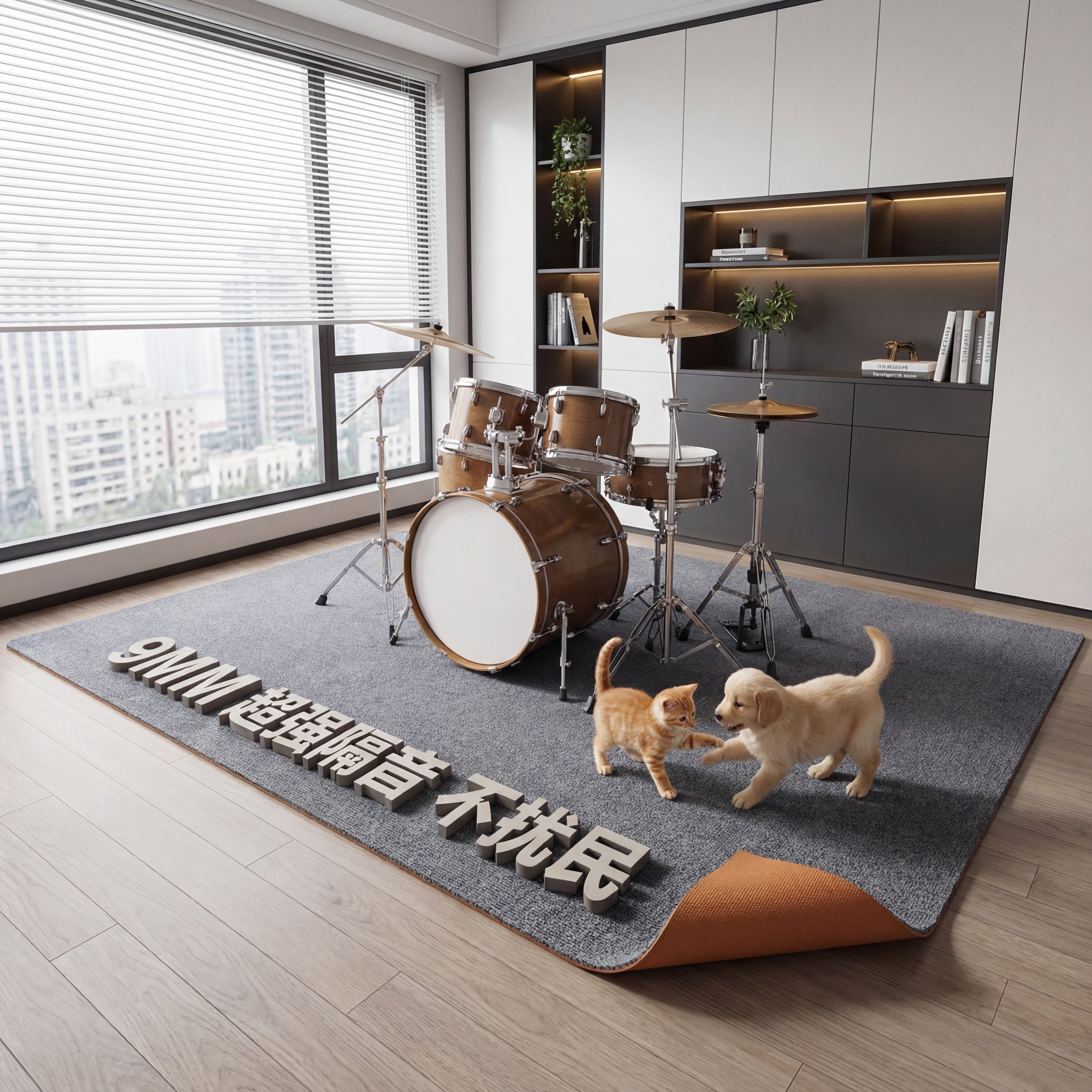 架子鼓专用隔音地垫楼上楼下超强防震减震垫子专业加厚楼层地毯