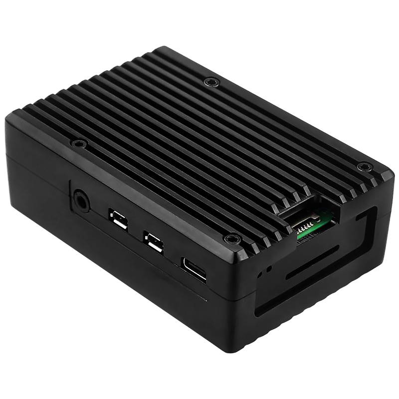 树莓派4B铝合金外壳带双风扇RaspberryPi4代整体散热保护壳子