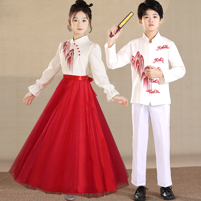 儿童合唱演出服中国风礼服