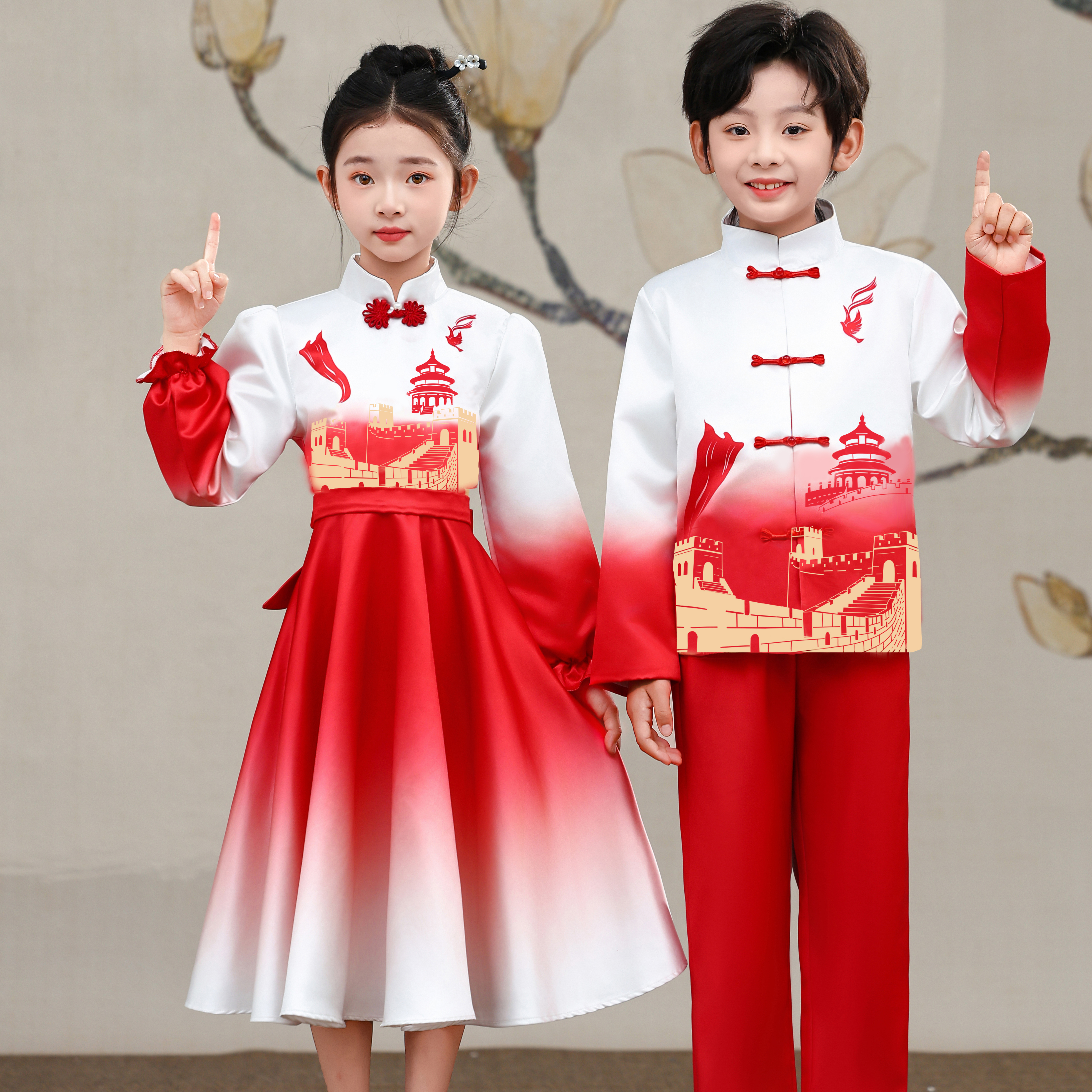 儿童合唱演出服中国风礼服