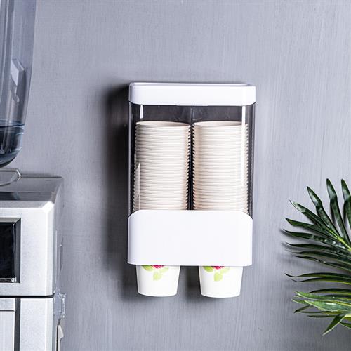 挂架自动取杯器纸杯架取杯架壁挂式商用水杯收纳置物架一次性杯子