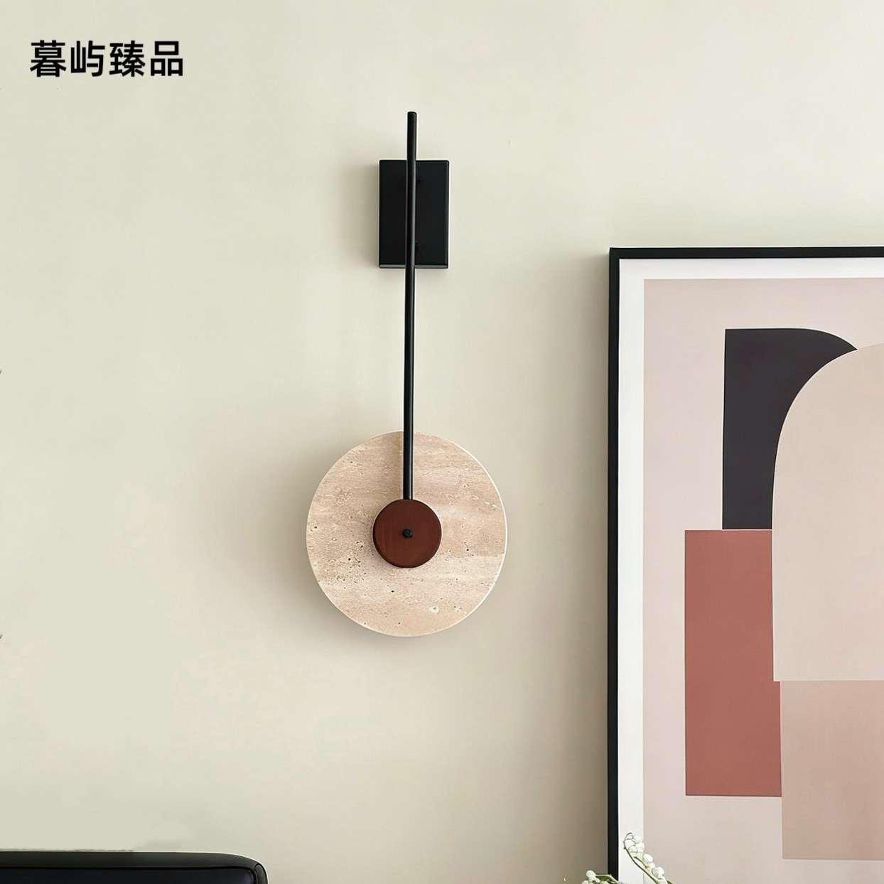 侘寂中古风餐厅民宿圆形壁灯复古图片