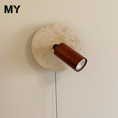 黄洞石卧室床头壁灯开关可旋转