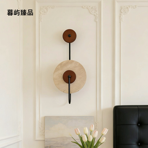 中古风卧室床头壁灯天然洞石壁灯