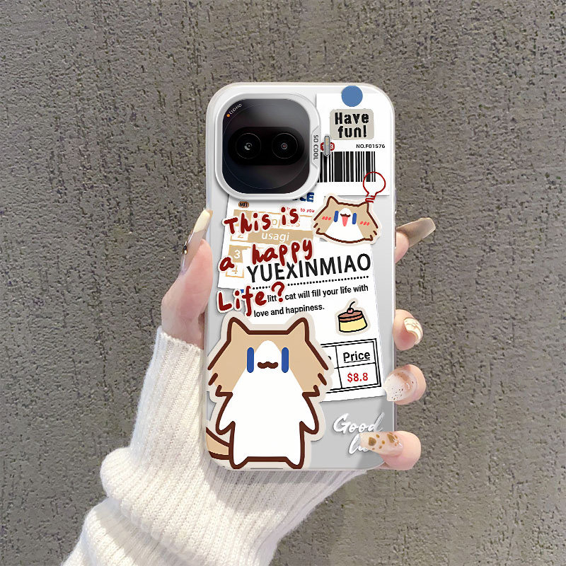 标签月薪喵适用iQOOZ11Turbo手机壳新款Z11情侣Z10Turbo+趣味Z10X小猫iq00z9X报纸z9防摔彩
