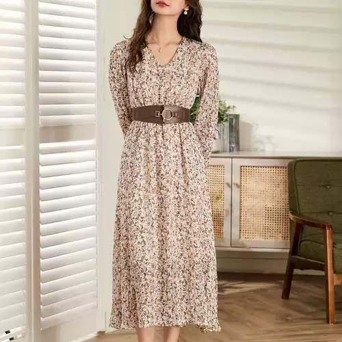 B карликовые цветочные с длинными рукавами игра весна новая V-образная выемка High Waissts