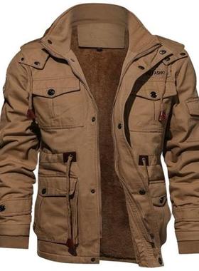 Winter Fleece Jacket Men Casual Thick Thermal Coat Army Pilo