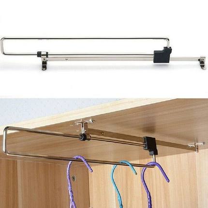 Wardrobe Pull Out Clothes Hanger Rail Extending Rack