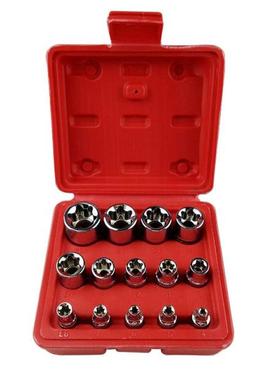 14PC Professional Sockets E4-E24 Torx Torque Bits Tools Set