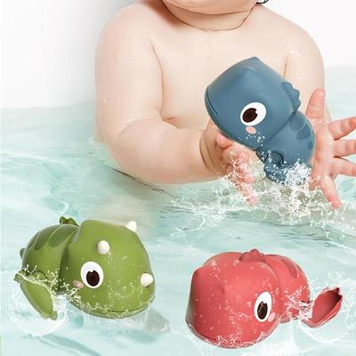 Baby Bathroom Bath Toys Cute Cartoon Dinosaur Floating Wind