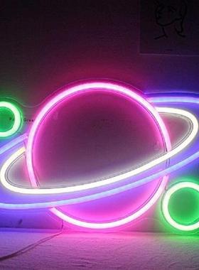 Planet LED Neon Sign Light Planet Backboard Neon Wall
