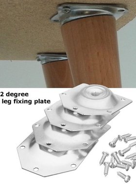 4Pcs Slope Table Feet Fixing Plate 6 Angled Sofa Legs Mounti