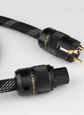 D5048 Copper HIFI Audio Power Cable Cord EU Schuko plug Gold