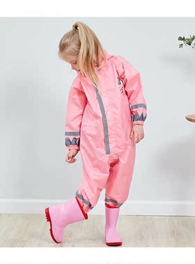 3-10Years Kids Cartoon Raincoat Outdoor Waterproof Jumpsuit