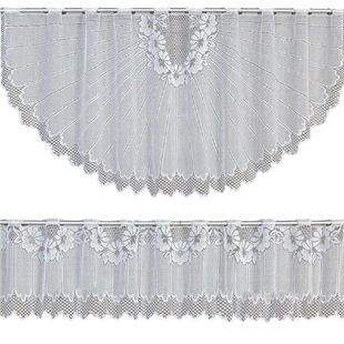 Curtain 2PcsSet Lace Curtain Translucent Lace Design