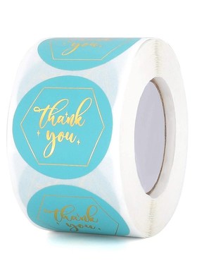 50-500pcs 1 Inch Gold Stamping Thank You Stickers Gift Box T
