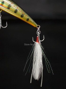 20pcs Feather with Luminous Skirt Tail, Hook Assist for Hard