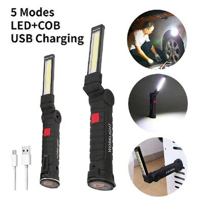 USB Rechargeable Flashlight With Built-in Battery Folding