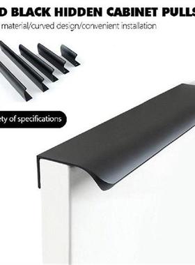 Gold Black Hidden Cabinet Pulls Aluminum Alloy Kitchen