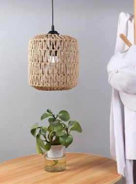 Simulated Rattan Lamp Cover Hand Woven Vintage Chandelier