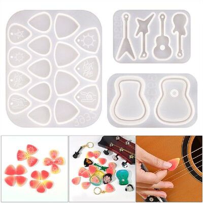 Guitar Pickers Styles Earring Pendant Silicone Mold DIY