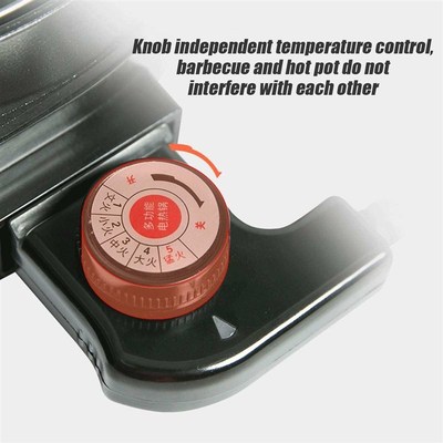 Larger 2 in 1 220V Electric Hot Pot Oven Smokeless Barbecue