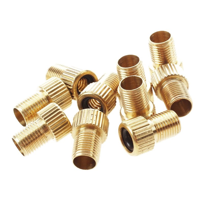 10Pcs Brass Presta to Schrader Adaptor Valve Bicycle Bike P