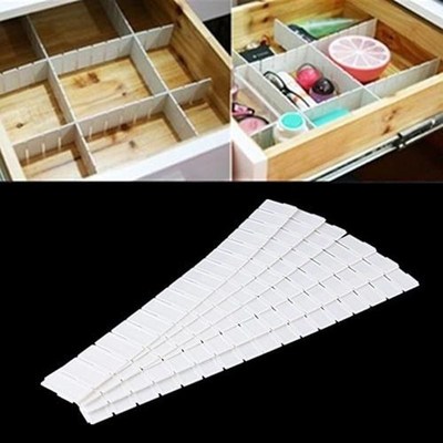6 Pcs Plastic DIY Grid Drawer Divider Panel Household Storag