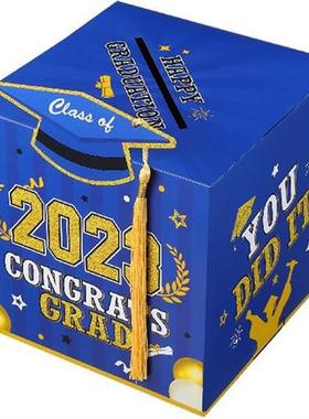 Blue Party Supplies Grad Cap Gift Box Congrats Decor Cards