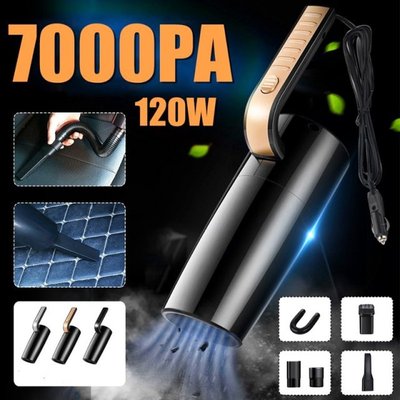 120W 7000PA Portable Wired Car Vacuum Cleaner Handheld Vaccu