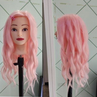 65cm 85%Natural Human Hair Female Mannequin Head For Practic