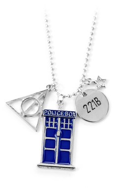 The Deathly Hallows 221B Small Plate and Blue Doctor TARDIS