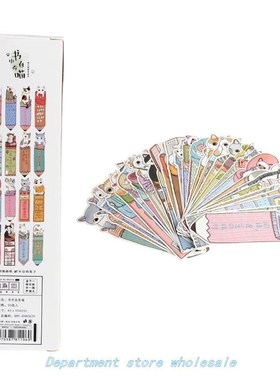 30 Pcs/pack Cat in Book Bookmark Paper Cartoon Animals Bookm