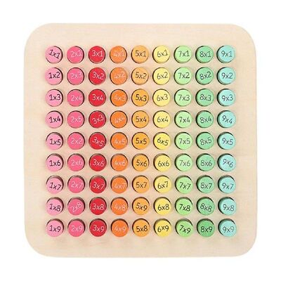 Wooden Multiplication Table Board Game Kids Montessori Toys