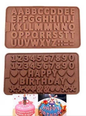 Cake decorating tools silicone chocolate mold letter and num