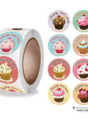 50-500pcs 1inch Cute Cake Baking Handmade Stickers Party Gif