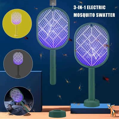 3000V Electric Insect Racket Mosquito Swatter USB Rechargeab