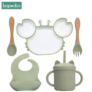 Baby Dish Baby Bowls Plates and Spoons Set Crab Kawaii Dishe