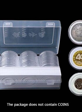 30Pcs Round 46mm Direct Fit Airtight Coin Capsules Holder Di