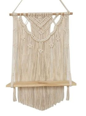 Handmade Tassel Macrame Wall Hanging Shelf Boho Cotton Rope