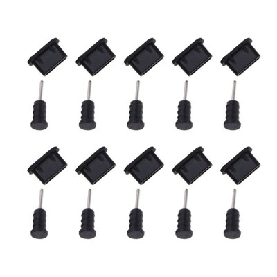 10Pairs=20pcs USB Type C Anti Dust Protect Cover Silicon Por