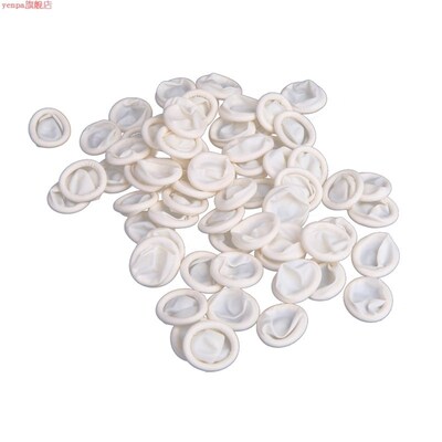 300Pcs Nail Art Latex Rubber Finger Cots Protector Gloves Wh